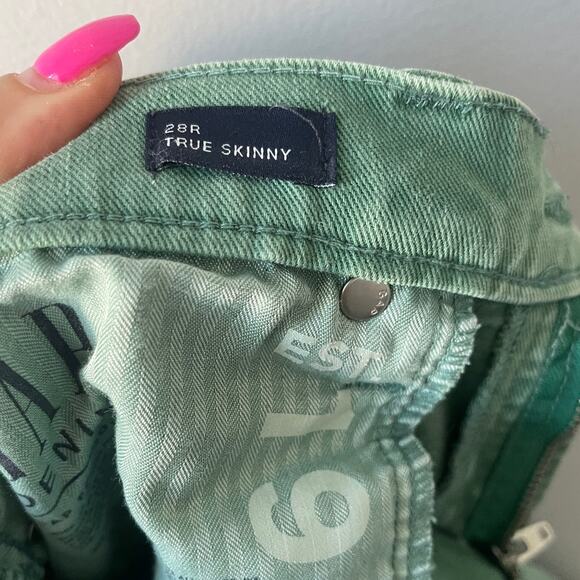 Gap 1969 Collection Green True Skinny Denim Jeans Pants 28R - Picture 6 of 6